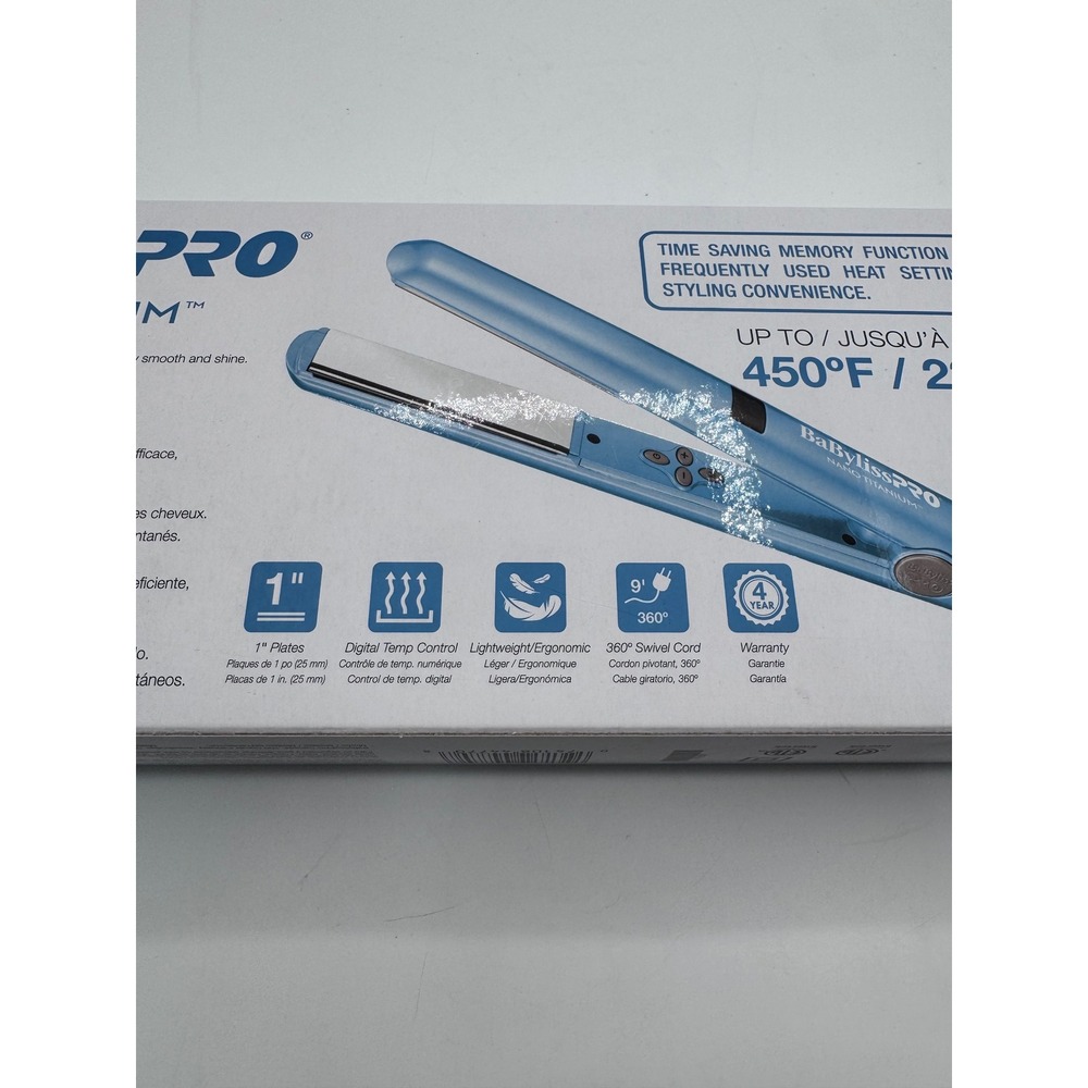BaBylissPRO Nano Titanium Digital Straightening 1" Flat Iron Hair Straightener - Picture 2 of 8